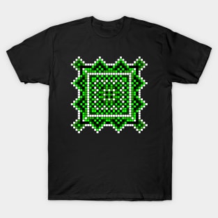 pixelated green mandala T-Shirt